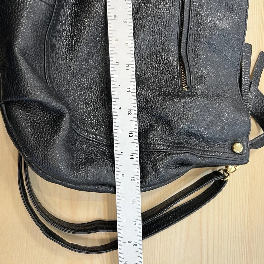 Rossi Hobo‎ Bag Womens Large Black Leather Shoulder Zip Top Made Italy Purse